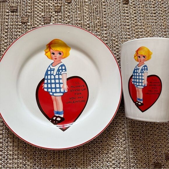 Rosanna “I’ll Always Stand Up For You My Valentine” Small Plate & Coffee Cup - Picture 1 of 9